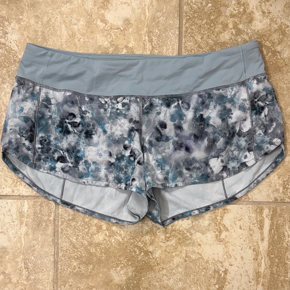 lululemon athletica Blue Floral Athletic Shorts